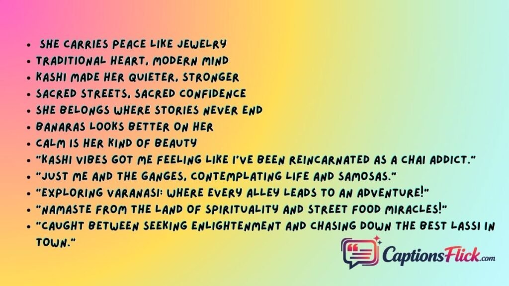 Banaras Captions For Instagram for Girl