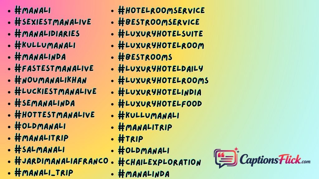 Best Manali Hashtags