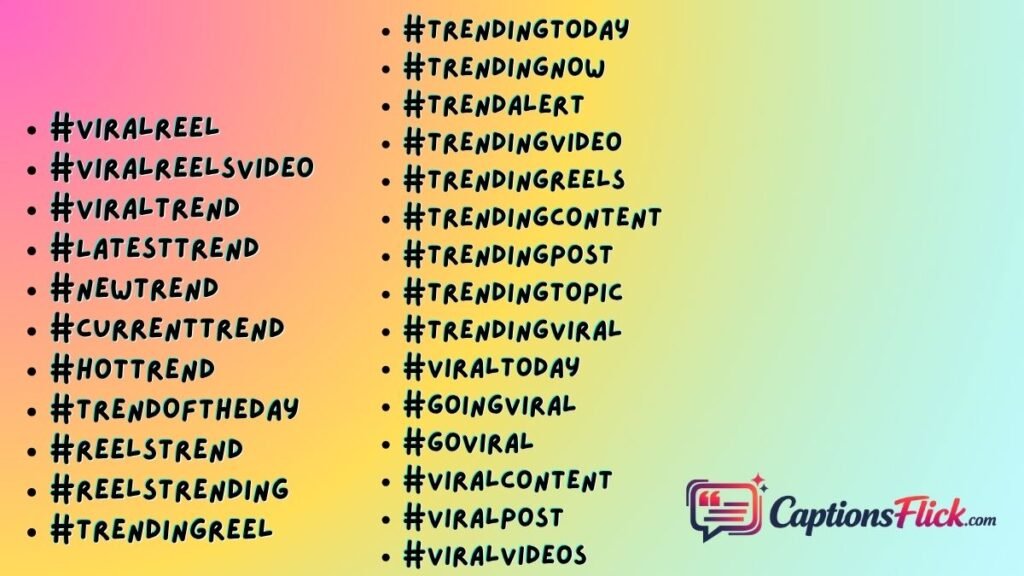 Facebook Reels Hashtags Trending Today