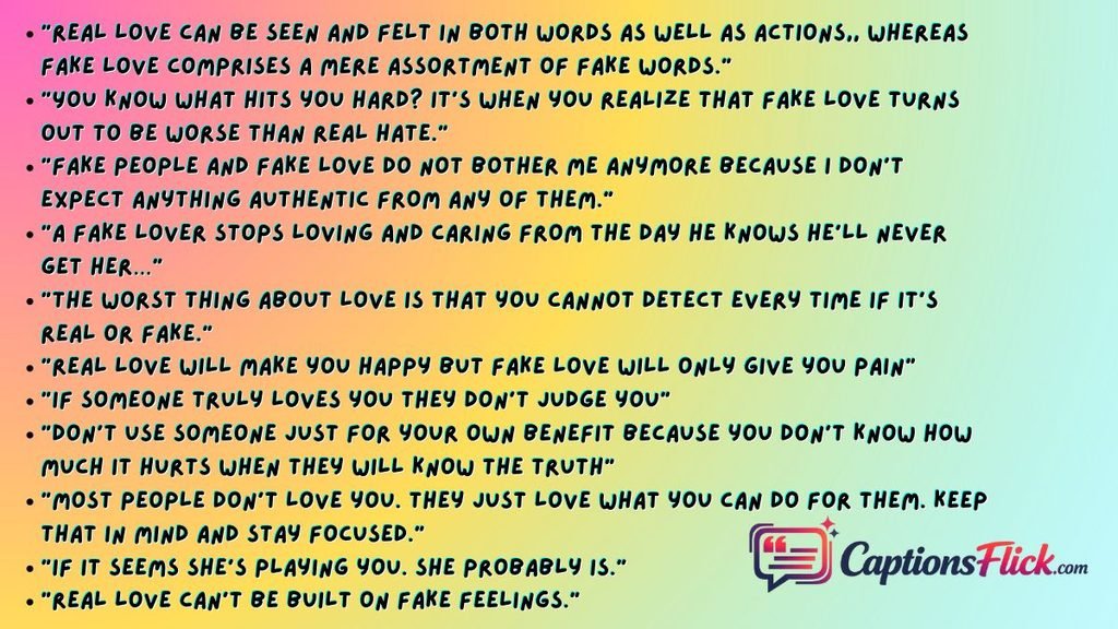 Best Fake Love Quotes