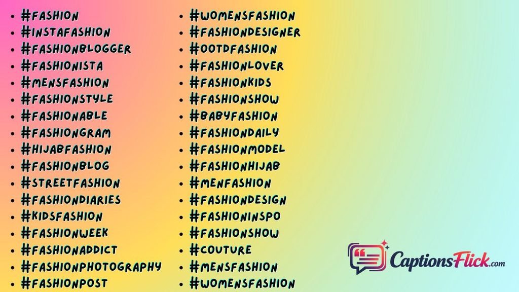 Best Fashion Hashtags