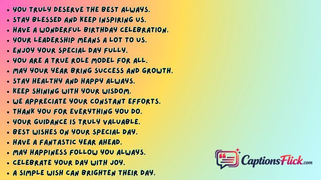 Creative Birthday Wishes for Principal