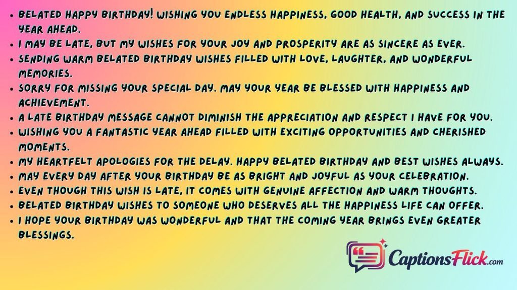Creative Sorry for Late Wishes