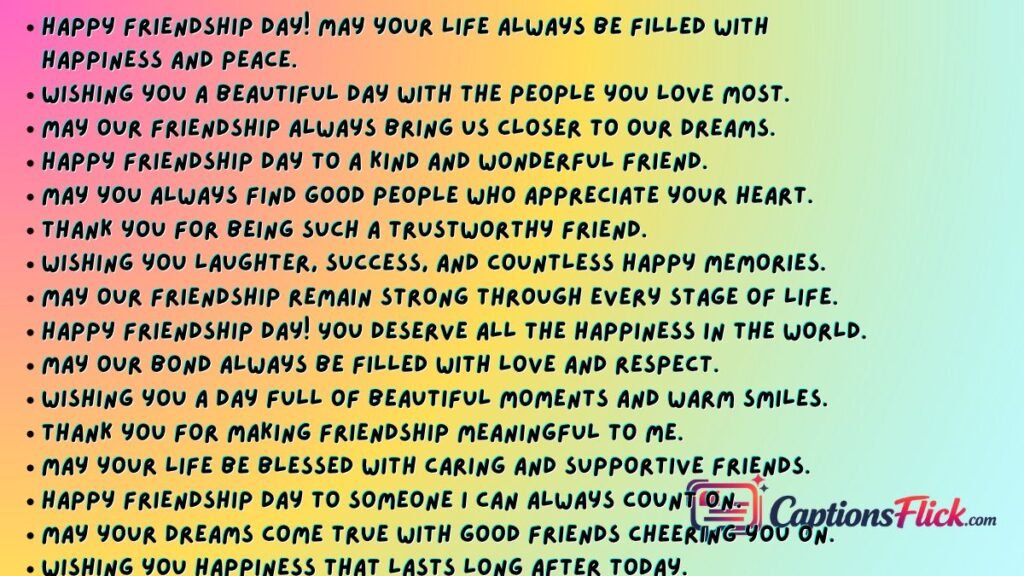 Good Friendship Day Wishes