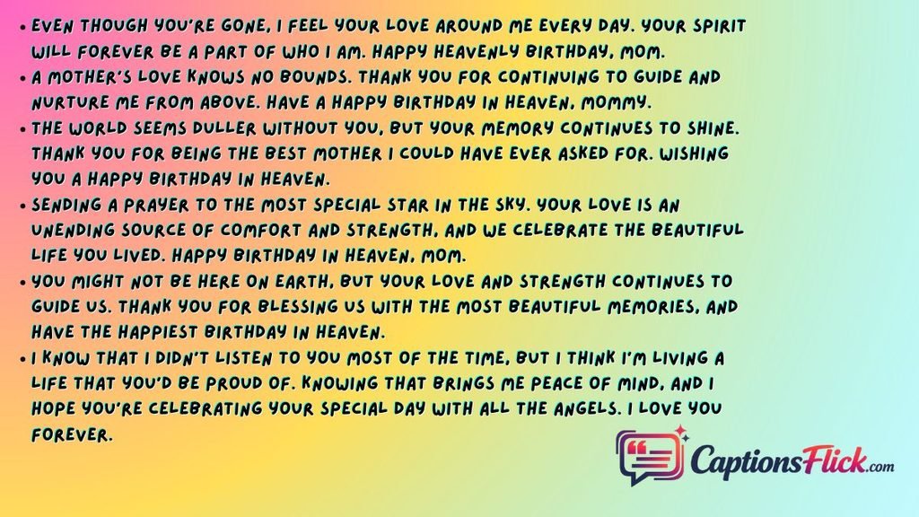 Sweet Happy Heavenly Birthday Mom
