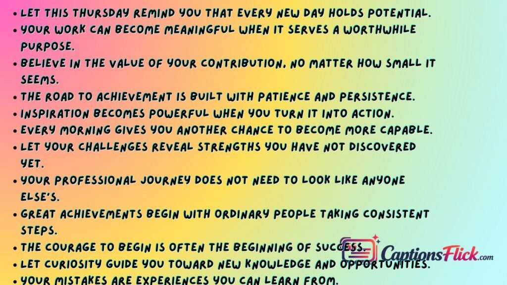 Thursday Inspirational Quotes for Work